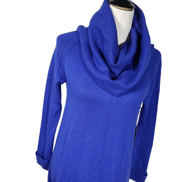 Vince Camuto Women's size X-Small Cobalt Blue Knit Stretch Knee Length Dress NWT - Picture 3 of 9